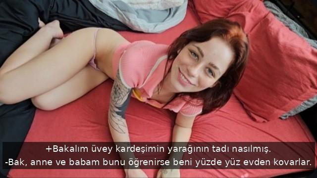 Yoldan Çıkmış Pişkin Orospu Üvey Kardeşine Sakso Çekme Teklifinde Bulunuyor